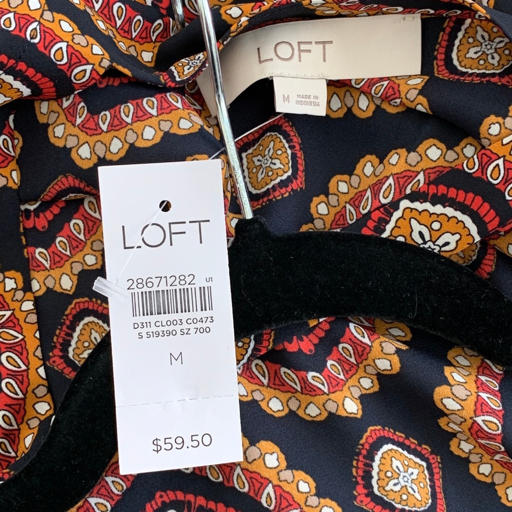 LOFT Medallion Ruffle Shoulder Top - Picture 3 of 8